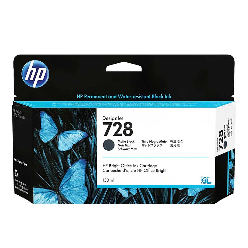 Tinta HP 728 3WX25A 130ML Negro Matte