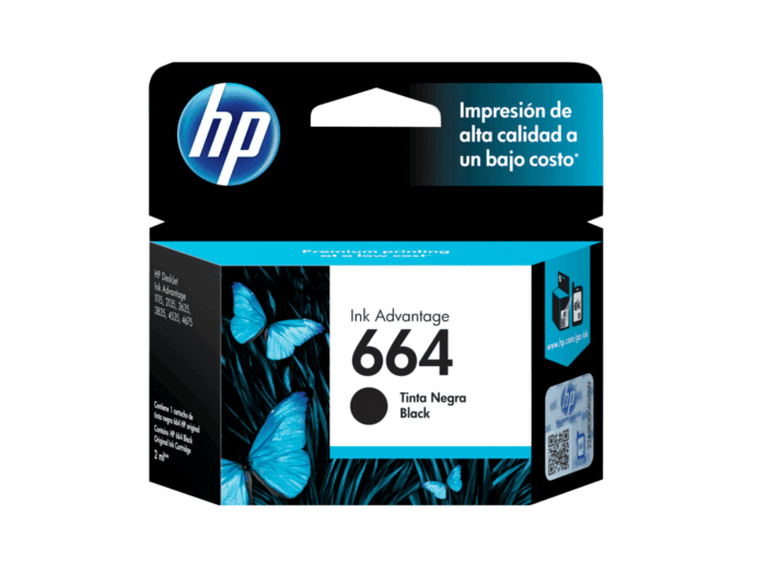 Tinta HP F6V29AL 664 Negro