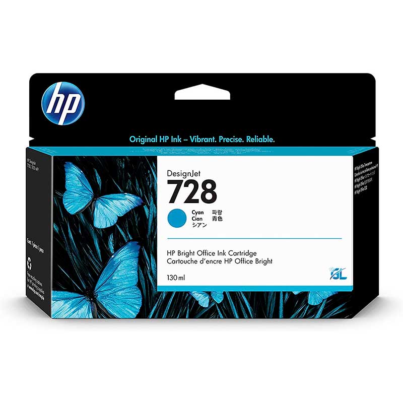 Tinta HP 728 F9J67A 130M Cyan