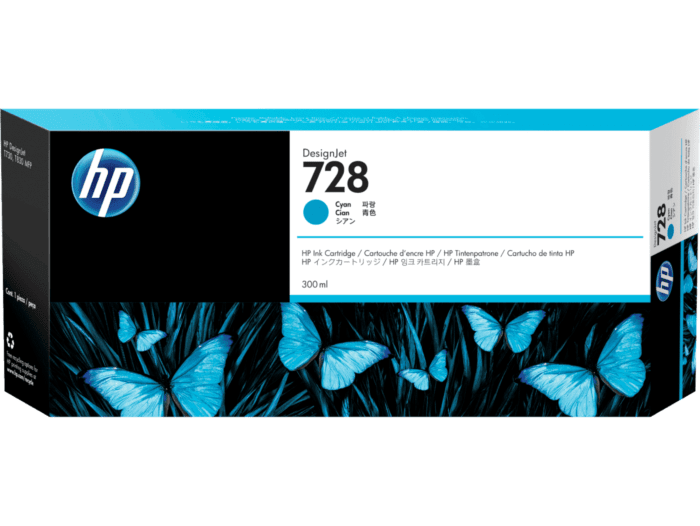 Tinta HP 728 F9K17A 300ML cyan